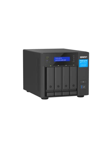 Image of QNAP TVS-h474-PT-8G-US 4 Bay High-Speed Desktop NAS with Intel Pentium Gold 2-core CPU, 8GB DDR4 Memory, 2.5 GbE Networking and PCIe Gen 4 expandability (Diskless)