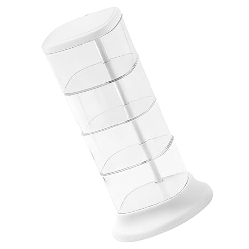 MUELODSIC Caja Organizadora Giratoria para Accesorios de Cabello y Joyería Almacenamiento Transparente Resistente al Polvo Agua Soporte Práctico para Pulseras y Anillos