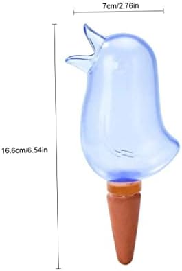 DierCosy Plant Watering Globes, 2pcs Bird Shape Plastic Plant Self Watering Stakes, Durable Clear Watering Bulbs, Mini Self Watering Globes for Indoor Outdoor Plants (Blue)