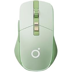 TISHLED Wireless Gaming Mouse 2.4G/BT/USB-C, Silent Buttons, Matcha Green | Tri-Mode 2.4Ghz/Bluetooth 5.0/Wired USB RGB LED Backlit Rechargeable Ergonomic Optical Mice for iMac/Macbook/Computer/Laptop