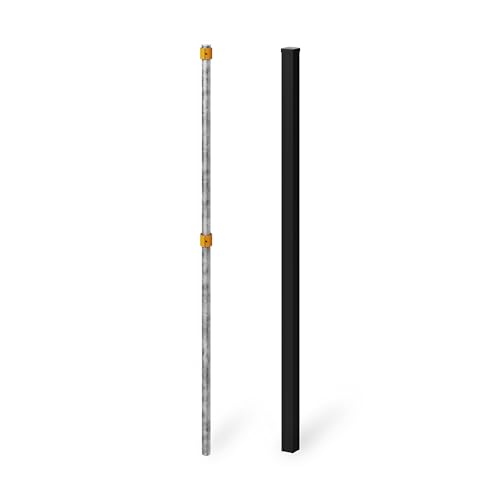 6ft Aluminum Fence Post for WamBam Privacy Fence Panel (1 Post), Composite System Aluminum Support, No-Dig Installation, Outdoor Barrier System for Backyard Patio or Pool, Black BL19125