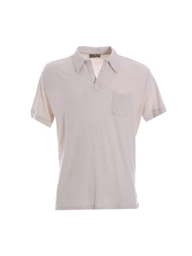 T-shirt beige Yes-Zee T758 T300 pour homme en coton premium