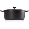 Le Creuset Signature Cast Iron Round Casserole, 30 cm - Matte Black Licorice