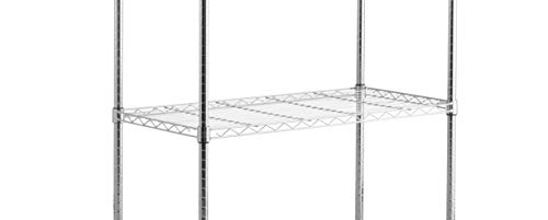 Racking Solutions BASICS - Chrome 4 Shelf shelving unit Huge 400kg storage capacity 1360mm H x 590mm W x 340mm D