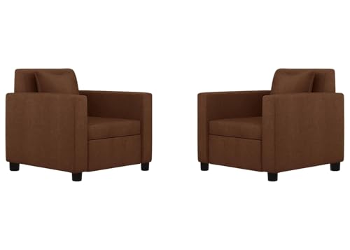 Image of 3+1+1 Seater Sofa Set with Ottoman -Modern Velvet Fabric Sofa Set for Living Room, Deep Seating Comfort with Cushions (Brown Color)