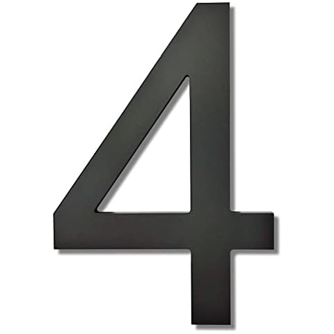 Ywonoby 8 Inch House Numbers for Outside-Large Modern 3D Floating Door Numbers-Weatherproof and Easy to Install-Matte Black Acrylic Number (4) Cover
