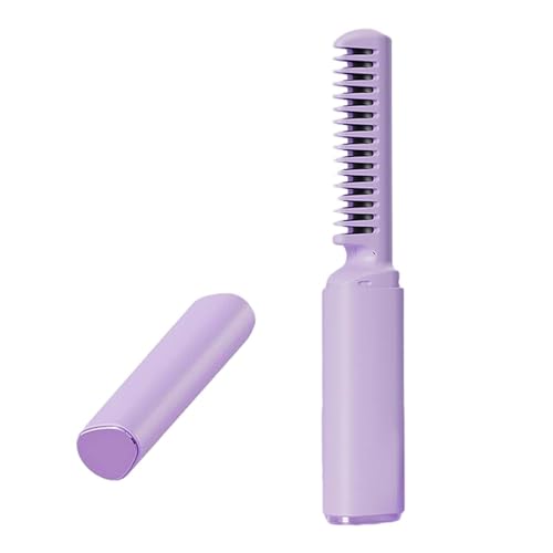 Cepillo alisador para cabello Harayaa con calentamiento rápido y carga USB, color violeta miniatura 7
