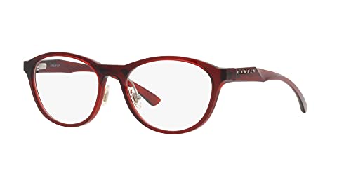 Oakley Women's OX8057 Draw Up Round Prescription Eyewear Frames, Polished Transparent Brick Red/Demo Lens, 54 mm - image 2