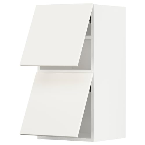 ProTuning HOMEMETOD Armario de pared horizontal con 2 puertas, blanco/Veddinge blanco, 40x80 cm