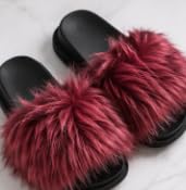 Image of Prokart Soft Faux Fur Fabric Cloth - 60 Inch Wide Pana | Fur Fabric Decorative Cloth for Crafting Soft Toys, Fancy Dress, Baby Photoshoot, Wedding Mandap & Party Decor (Dark Red, 1 Mtr)