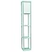 Simple Designs LF1037-AQU Organizer Storage Shelf with 2 Ports, 1 Charging Outlet and Linen Shade USB Etagere Floor Lamp, Aqua