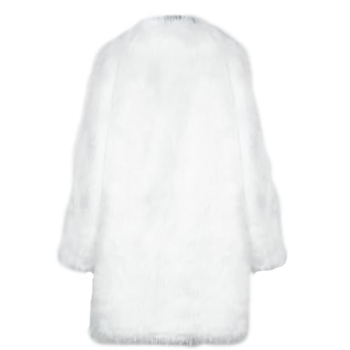 Image of Lisa Colly Men's Faux Fur Coat Winter Parka Overcoat | Men's Faux Fur Jacket, Winter Faux Fur Long Coat, Long Sleeve Fluffy Overcoat