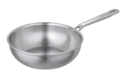 Kuhn Rikon Culinary - Padella da chef a 5 strati in acciaio inox e alluminio, lavabile in lavastoviglie, con manico che rimane freddo, perfetta per friggere, salse e altro ancora. Padella a induzione