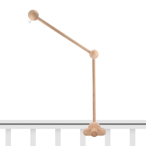 Soporte móvil para bebé, Soporte de Móvil de Madera para Cuna de Bebé, Percha para Móvil de Bebé Extraíble, Altura Ajustable, para Colgar Campanas de Viento, Campana de Cama, Juguetes para Cuna