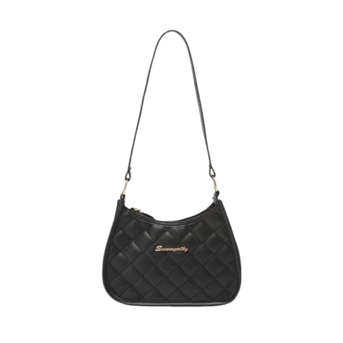 Underarm Bags Women Messenger Bag PU Casual Small (Black)