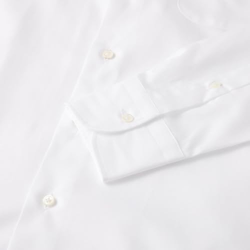 Hitoyoshi Twill Long Sleeve Shirt, Semi-Wide Collar, Men's Button-Down Dress Shirt, 100% Cotton, Made in Japan4