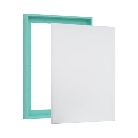 PIXY CANVAS Value Pack of 24x36 Stretched Canvas 3/4 (0.75) inch deep and Floater Frame for Your Paintings/Artwork/Wall Art/Wall Decor (Lucite Green, 24 x 36 inch, Portrait) Cover