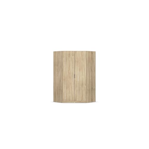 Rauch Möbel Lagoa, Kleiderschrank, Eckschrank, Garderobe für Schlafzimmer, Kinderzimmer, Jugendzimmer 2-türig, Farbe Eiche Sonoma, Holz, Breite 117