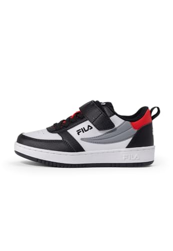 FILA Fila Rega Nf Velcro Kids, Zapatillas Unisex niños, White Black Fila Red, 34 EU