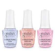 Gelish Brush-On Structure Gel Set - Clear, Translucent Pink & Cover Pink (3 x 15ml)