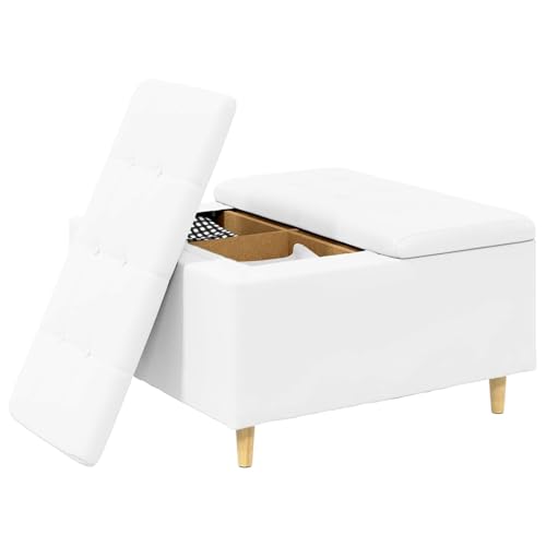 Sous-main de rangement cuir synthétique blanc 80x80x45cm antidérapant - 4