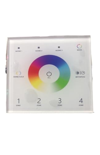 Contrôleur DMX512 haute tension RGBW RGB+CCT 85-265V avec panneau mural blanc T15 à 4 zones