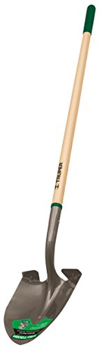 Truper 31184 Round-Point Shovel - Mid-Size Steps, 7'' Grips, 48