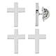 SUPERFINDINGS 4 Stück Platin Kreuznadeln Legierung Kreuz Broschen Metall Kreuz Broschen Für Beerdigung Kirche Beten Öffentliche Veranstaltung Reversnadel Großhandel Für Rucksack Kleidung 18x13mm