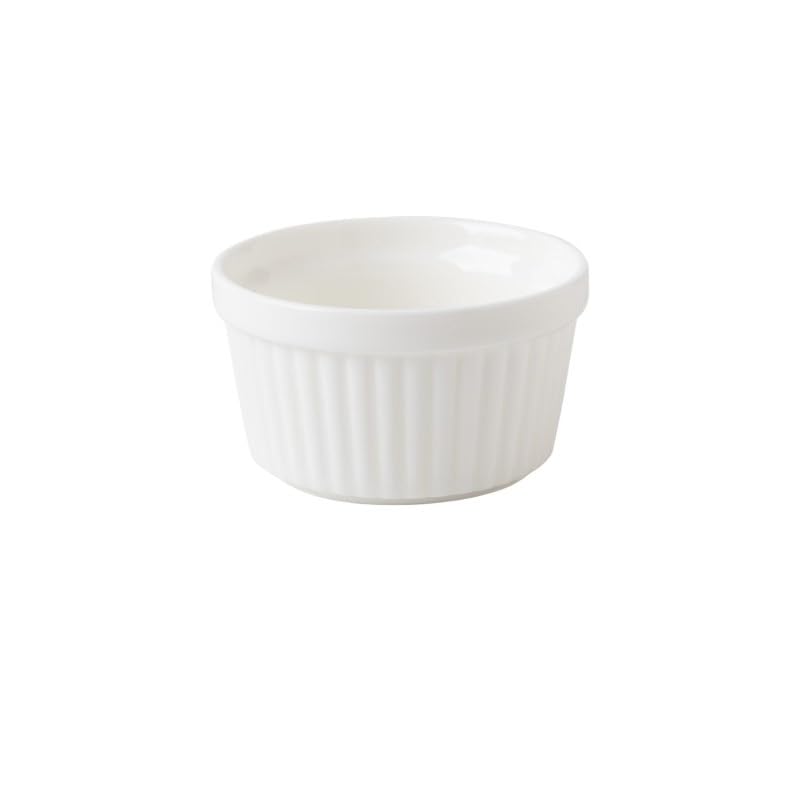 Ramequins en porcelaine blanche Lot de 6 ramequins de 240 ml, ensemble de ramequins en porcelaine for four, moules à soufflé, moules à crème anglaise for la cuisson et bol à glace(6 pieces white)