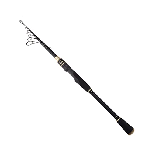 Caña de Pescar Negra Caña de Pescar telescópica Caña de Pescar cómoda Caña de Pescar giratoria para Pesca de Agua Dulce Regalo Premium Cover