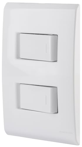 Tramontina Conjunto 4x2 com 2 Interruptores Simples Liz 10 A 250 V Branco