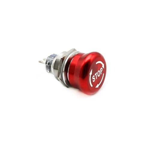 Bouton d'arrêt d'urgence 22mm en acier inoxydable avec logo stop 2NO2NC