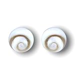 Inspiriert von der Natur MadamLili - Silber Shiva Auge Muschel Ohrstecker Set - 925 Sterlingsilber - Angenehmes Tragegefühl - Operculum Ohrringe Stecker Schmuckset - Handgefertigt - Exklusive Schmuckbox