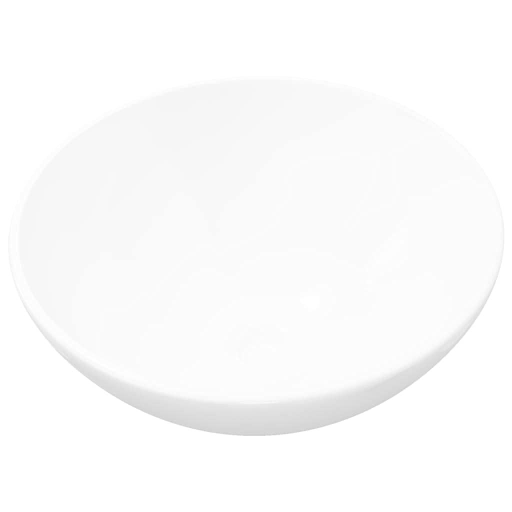 AUVYI Lavabo de toilette d'invités, en céramique, blanc, 32,5 x 14 cm, rond, pour invités, WC, salle de bain, meuble, décoratif, design moderne