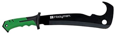 AMAZON - Hooyman Hook ‘em Machete with Heavy Duty Construction, Ergonomic No-Slip Handle and Belt Sheath for Gardening, Land Management, Bushcraft, Hunting and Outdoor,Black/Green