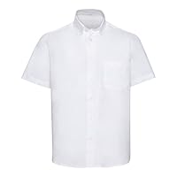 STREETWISE CLOTHING QUALITY CASUAL WEAR Boys School Shirt Short Sleeve – Pack of 2 Non Iron Regular Fit Kids Formal Uniform Button Down Easy Care Comfort UK Size - M, White