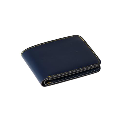 Men's Leather Bifold Wallet, (Blue)
