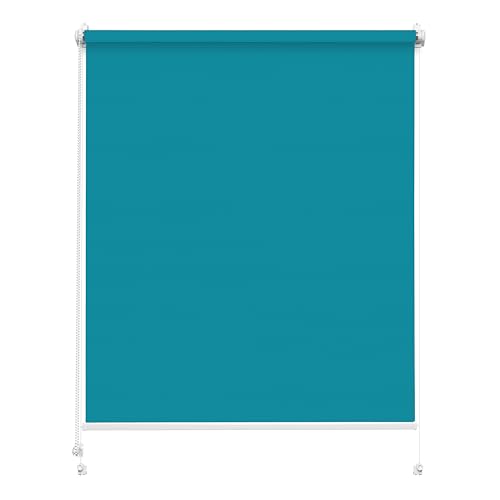 Rettika Sichtschutz Rollo ohne Bohren - Blaue Lagune, Breite: 65cm, Höhe 120 - Rollos für Fenster ohne Bohren, Fenster rollos für innen, Jalousien zum Klemmen, Klemmrollo