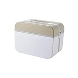 VICASKY Caja de de emergencia con asa, caja de almacenamiento de plástico de doble piso, para, marrón, mediano, multifuncional, para casa, oficina y viajes