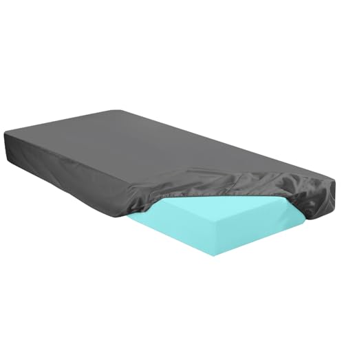 HunnmingRe 2-3 Inch Mattress Topper Cover (Only Cover) Memory Foam Protector Microfiber Memory Foam for Latex Mattress Topper Gel RV(Twin XL 80 x 39 Inch Dark Gray)