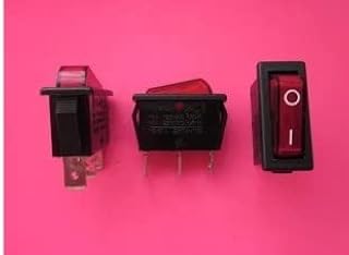10PCS/LOT High Current Rocker Switch 16A 250VAC 3 Feet Red Light 2 Files