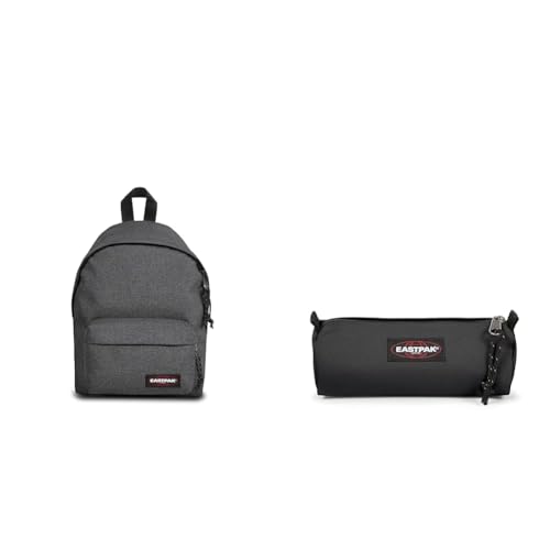 Sac à dos mini Eastpak Orbit XS gris noir avec trousse scolaire assortie