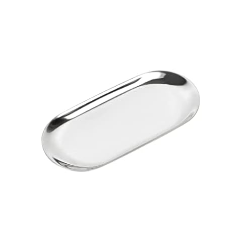 YDoLimmer Oval Serviertablett Edelstahl Ablageschale Obstschale Kosmetik Teller Schmuck Tablett Kerzen Tablett Aufbewahrungstablett Cover