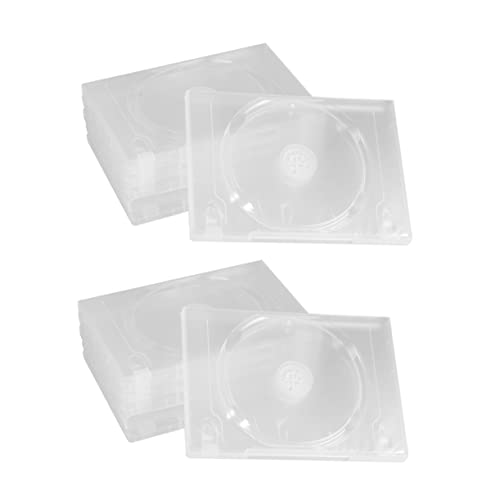 GRIRIW 12Pcs Clear CD Dvd Storage Case Organizer Dual Capacity Boxes for Dual and Single Discs Protective for Storage and Display
