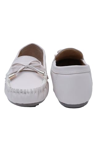 Image of Pluxh Women's Bow Detail Ballet Flats | Soft Cushioned Comfort Shoes | Lightweight Slip-On Footwear | Flexible Anti-Slip Sole | Office Flats