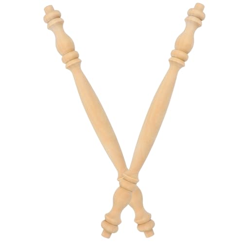 SUPVOX Husillos De Madera Decorativos Para Decoración De Muebles Sin Acabado, Sin Tratar, Balaustres De Madera Para Barandilla y Escaleras Interiores, 2 Piezas De 26,5x1,9 Cm, Uso Restauración y Hogar
