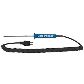 Cole-Parmer Compact PFA-Coated Thermocouple Probe, 4.5 (in) L, Grounded d: Type K