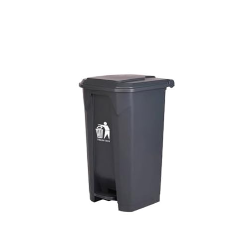 Grande poubelle commerciale 50L grise de haute résistance avec pédale renforcée