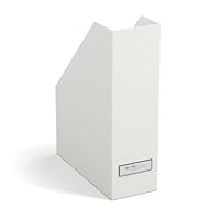 BIGSO VIKTORIA Stehsammler – Aufbewahrungsbox mit Beschriftungsetikett – Schreibtischablage für Akten, Dokumente & Zeitschriften – Stehordner aus recycelter Faserplatte und Papier – weiß