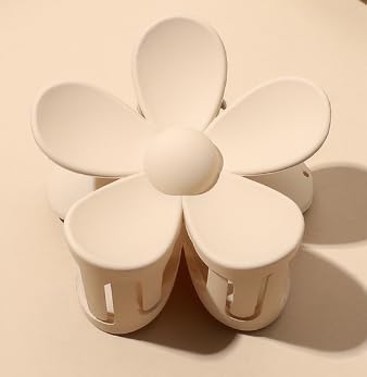 1Pc Cream-coloured Flower for Cute Flower Claw for Women Non-slip Matte Large Claw Clips for Thick Hair and Thin Hair Medium Hair Claws Jaw Clips for Hair Clips and Barrettes